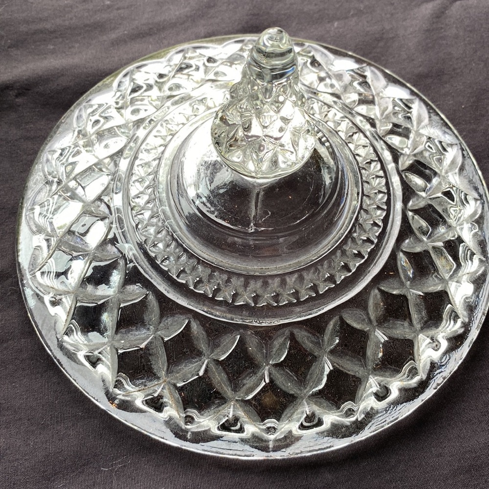 Vintage Anchor Hocking Wexford Pressed Glass Lidded Ice Bucket - Picture 4 of 8